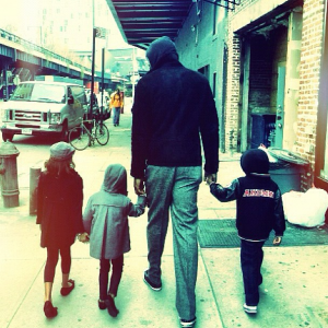 Stoudemire and his kids in New York City.