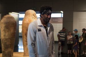 JERUSALEM, ISRAEL - AUGUST 09:  Amar'e Stoudemire a former NBA player walking during a visit in Israel Museum on August 9, 2016 in Jerusalem, Israel. Amar'e joined Israeli team Hapoel Jerusalem  (Photo by Ilia Yefimovich/Getty Images)