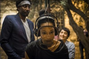 JERUSALEM, ISRAEL - AUGUST 09: Alexis Welch and Amar'e Stoudemire seen during a contemporary art exhibition at Ana Tiho center on August 9, 2016 in Jerusalem, Israel. Amar'e joined Hapoel Jerusalem this week. (Photo by Ilia Yefimovich/Getty Images)