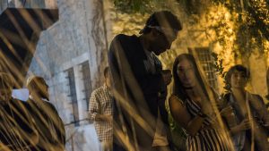 JERUSALEM, ISRAEL - AUGUST 09:  Amar'e Stoudemire and his wife seen during a contemporary art exhibition at Ana Tiho center on August 9, 2016 in Jerusalem, Israel. Amar'e joined Hapoel Jerusalem.  (Photo by Ilia Yefimovich/Getty Images)