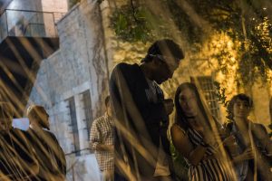 JERUSALEM, ISRAEL - AUGUST 09:  Amar'e Stoudemire and his wife seen during a contemporary art exhibition at Ana Tiho center on August 9, 2016 in Jerusalem, Israel. Amar'e joined Hapoel Jerusalem.  (Photo by Ilia Yefimovich/Getty Images)